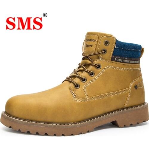 SMS Winter Men Boots Outdoor Snow Ankle Boots Hiking Shoes Anti-slip Boots Sneakers Zapatos De Hombre Classic Waterproof Boots