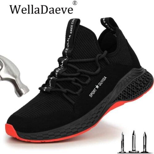 Mens Steel Toe Work Safety Shoes Breathable Outdoor Sneaker Puncture Proof Military Combat Ankle Boots Industrial Shoes For Men
