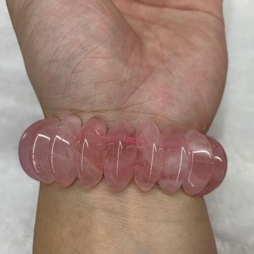 Natural roses quartz stone beads bracelet natural gem stone bracelet DIY jewelry for woman for gift for love wholesale