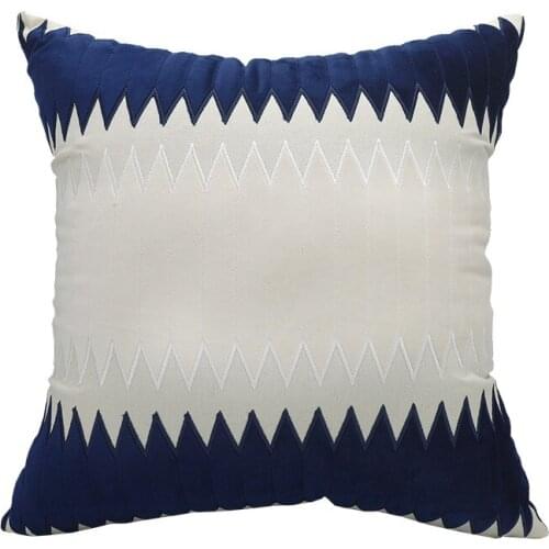 Cushion Cover Decorative Living Room Sofa Living Room Dark Blue Wite Patchwork Pillow Cover Pillowcase Home Decor