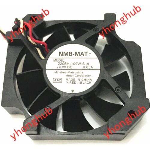 NMB-MAT 2206ML-09W-S19 AA2 Server Cooling Fan DC 7V 0.05A 57X52mm 3-wire