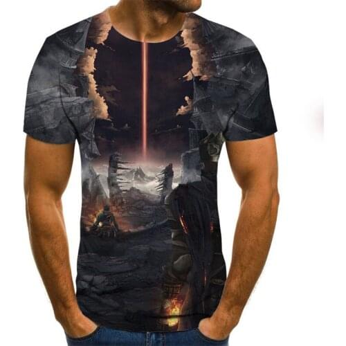 2021 Summer new Mens T shirts Fashion Short Sleeve Cool Handsome war series pattern Rock T-shirt 3D Tshirt Men Street Casual We