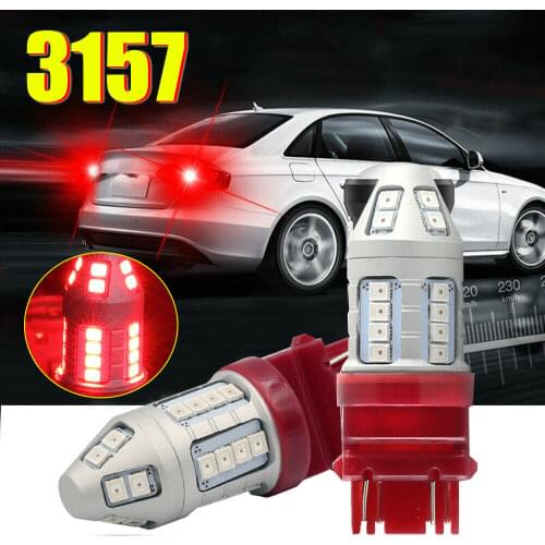 2Pcs New T20 7443 W21/5W Super Bright 1800Lm LED Auto Tail Brake Bulb Turn Signal Car Daytime Running Lights Rear Fog Lamp