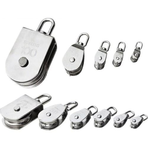 Single Swivel Lifting 0.3" Rope Pulley Roller Block Sheave 0.03 Ton M15