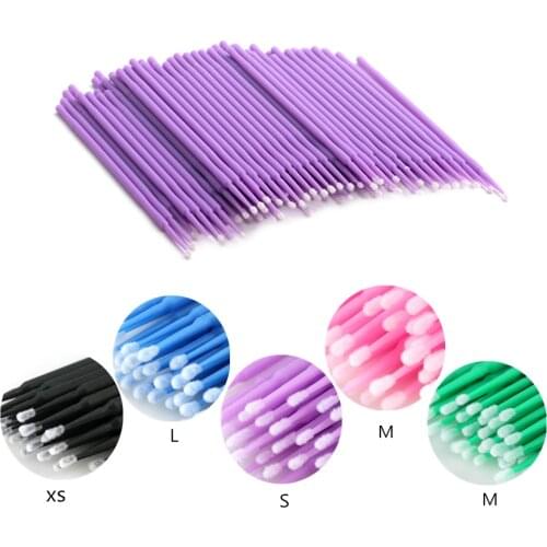 Disposable Micro Brush Eyelashes Extension Individual Lash Removing Swab Micro Brush For Eyelash Extension Makeup Cotton Brushes