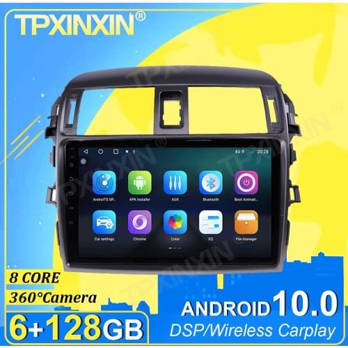 IPS Android 10.0 6G+128G Carplay 360 Camera For Toyota Corolla 2006-2013 Radio Multimedia Player Radio Tape Recorder Video GPS