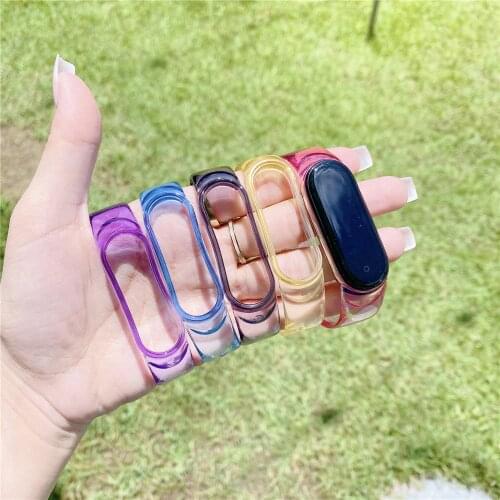 Discoloration In The Sun Watch Strap For Xiaomi Mi Band 6 5 Transparent Watchbands Mi Band 3 4 5 6 Bracelet Watches Accessories
