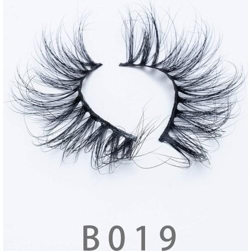 25mm 5D B19 Soft Real Long Fluffy Mink Lashes Natural Messy 6D Eyelashes Crisscross Wispy 3D Mink Lashes Extension Eye Makeup