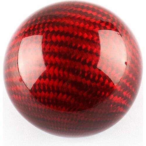 Round Head Car Modification Carbon Fiber Gear Head Car Gear Shift Knob Round Ball Shape Universal with Adapters