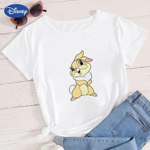 Disney Thumper Funny T Shirts Women Cartoon Bambi Summer Top Ulzzang Fashion Short Sleeve Russia Park Casual Oversize Hipster
