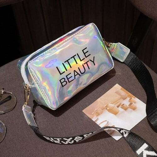 Women Laser Crossbody Bag Fashion Mini Square Shoulder Messenger Bags Jelly Colors Holographic Trend Wild Bolsa Feminina