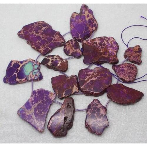 17x23~34x53mm Purple Emperor imperial Jaspers slice Freedom Loose Beads 15