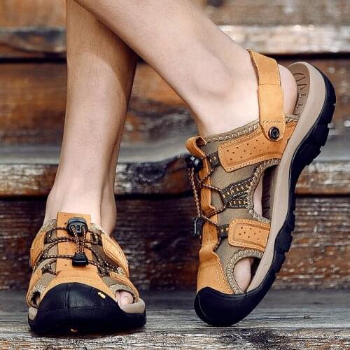 Outdoor Sandals Men Summer Sandals Men Sandale Homme Cuir For 2020 Beach Sandalen Heren Man 2019 Leather Classic Roman