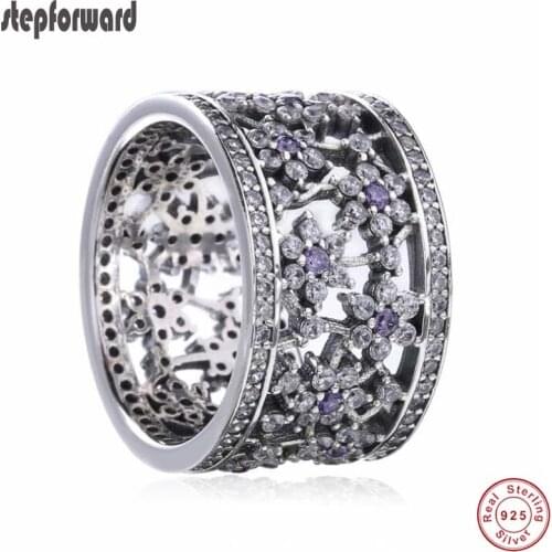 High Quality Luxurious And Exaggerated Always Remember Me Theme Retro 925 Sterling Silver Big Round Flower Ring for Women