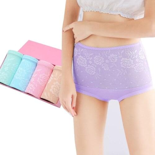 Control Panties Women High Waist Slimming Briefs Body Shaperwear Sexy Lace Underwear Girls Bodysuit Sexy Women Pants M-2XL