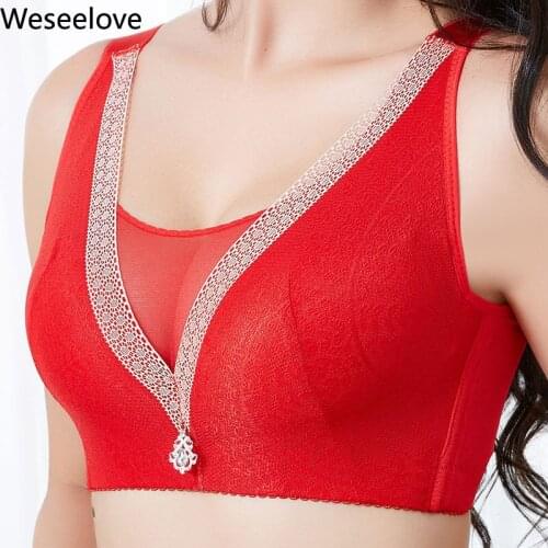 Woman Plus Size Lingerie Bra 52CDE Underwear Women Bra Push Up Soutien Gorge Gather Breathable Anti-Sagging Large Bra E105-4