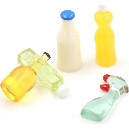 1:12 Scale Toy 5 Pieces Plastic Kitchen Bottles Height 3cm Dollhouse Miniature for Doll Accessories Hot Sale