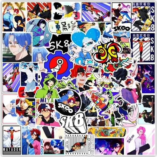 10/50PCS Anime Cartoon SK8 Graffiti Boy Funny Toy Sticker Balance Car Girl Cute Gift Laptop Book Skateboard Car Decoration