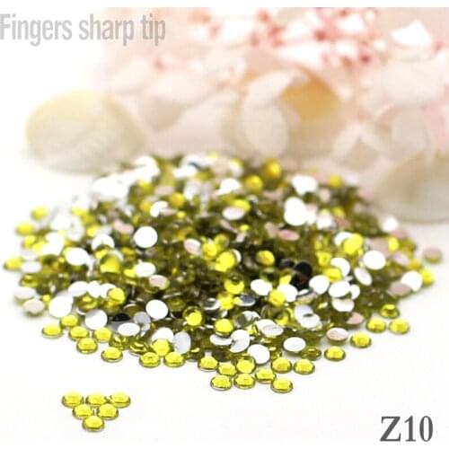 1000pcs 5mm SS20 Round Fashion Glitter Nail Art Rhinestone Lemon yellow Crystal Decoration Rhinestones Beads Nail DIY Z10