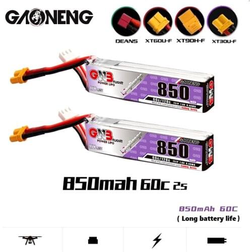 2/4Pcs GNB 2S 7.6V 850mAh Max120C HV Lipo Battery T/XT60U-F/XT90H-F/XT30U-F Plug RC Quadrotor Airplane FPV Racing Drone Parts