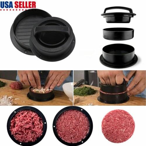 3-in-1 Stuffed Burger Press Hamburger Patty Maker sliders non stick Tools AX