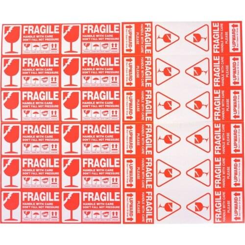50pcs/lot 9x5cm Fragile Warning Label Sticker Fragile Sticker Up And Handle With Care Keep Dry Shipping Express Label