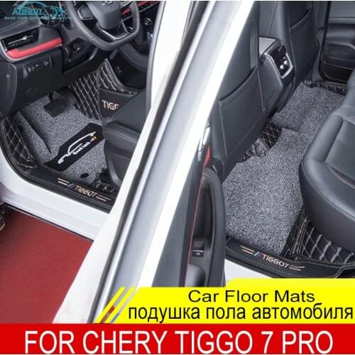 Car Floor Mats For Chery Tiggo 7 Pro 2020 2021 Double Layer Custom Auto Foot Pads Automobile Carpet Cover Interior Floorliner