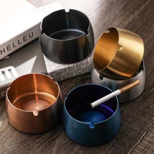Car Smoke Ash Holder Tray Portable Durable Three Notches Practical Cigarettes Ashtray Stainless Steel Ash Tray
