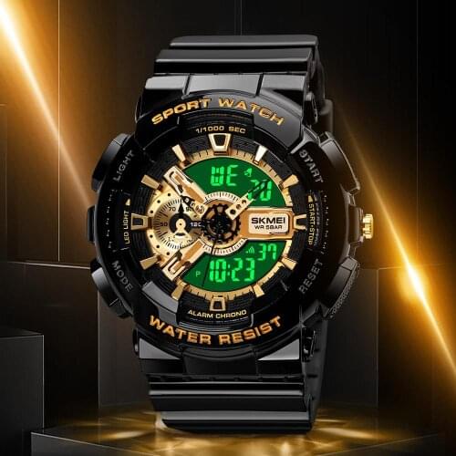 2020 New Fashion Digital Watch Men Student Waterproof Dual Wristwatches LED Chrono Alarm Clock Mens Watches Cool Hour Boys