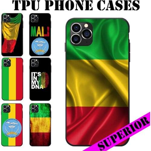 For REDMI 5 6 7 8 T 9 A S2 NOTE 10 PRO PLUS 5G Mali Flag Coat of Arms Text Theme Soft TPU Phone Back Cases