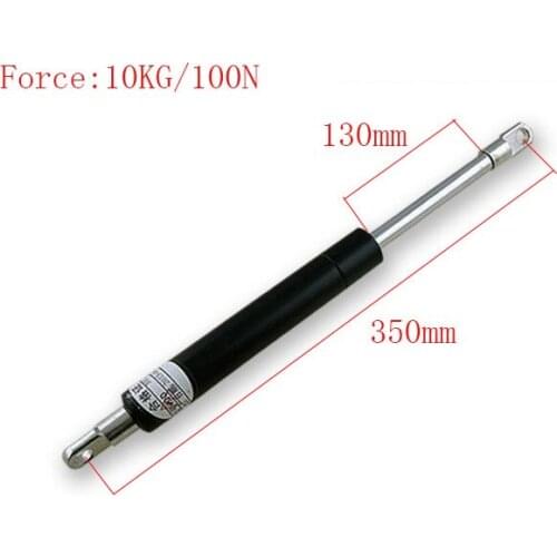 Automotive350* 130mm Stroke 10Kg 17.6lb Force Ball Gas Strut Shock Spring Lift Prop M8 Hole Diameter Gas Spring
