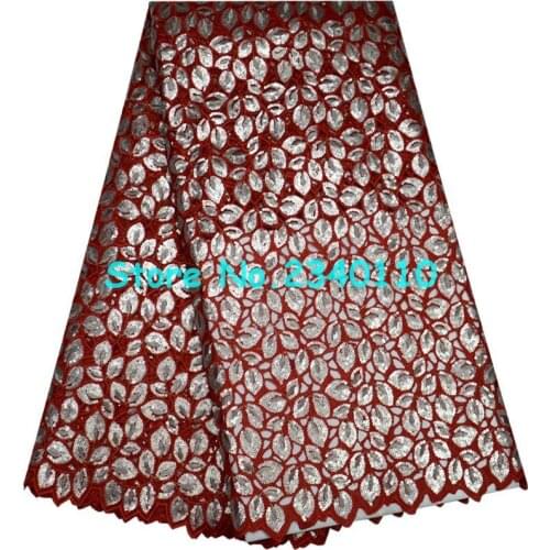 French Lace Fabric High Class African Laces Fabric Double Organza With Sequins Embroidery For Sewing Beauty Women Dress AQ1-31