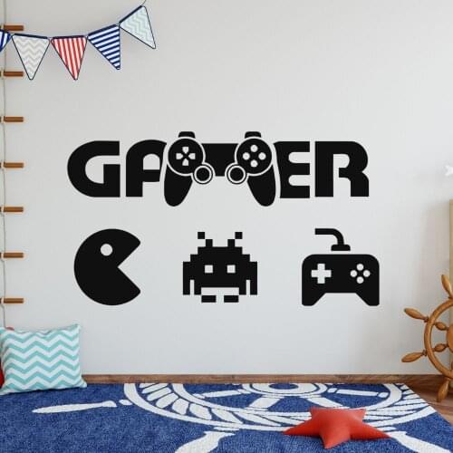 Gamer Retro Design Wall Decal Sticker Games Home Living Room And Game Room Decoration Removable A002865