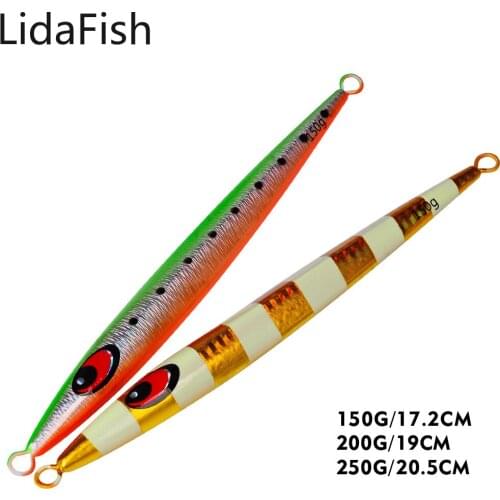 Lidafish Fishing Glow Jigs Metal Spoon Lure 150g-250g Trolling Hard Artificial Bait Shore Slow Jigging Fishing Lure