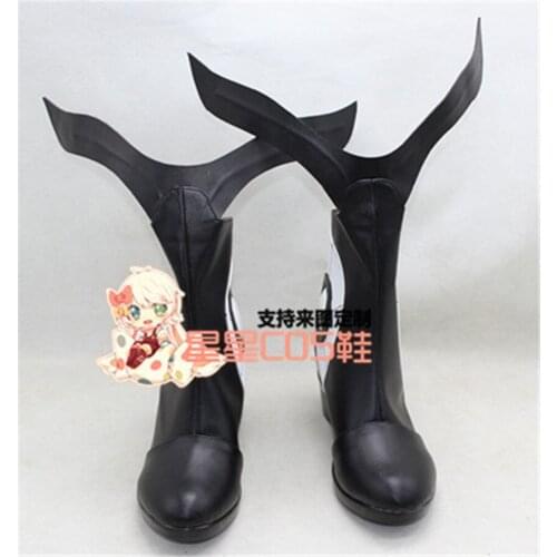 Macross Delta Kaname Buccaneer Black Cosplay Shoes Boots X002