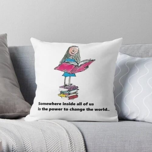 Matilda bookworm Throw Pillow Cushion Cover Polyester throw pillows case on sofa home living room car seat decor 45x45cm