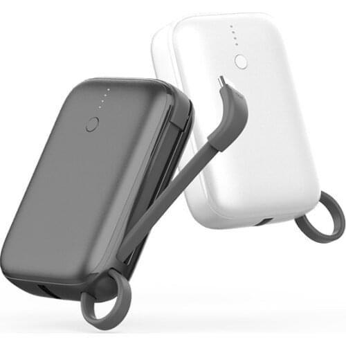 Power Bank 10000mAh Portable Charging Powerbank Built in Cable Mobile Phone External Battery QC 3.0 Fast Charger 22.5W Poverbank