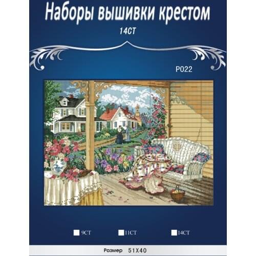 Similar DMC threads Sunshine House place handmade Counted Cross Stitch Needlework Set Embroidery Kit Home Decoration 14CT