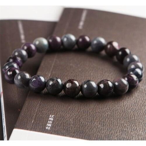 Natural Sugilite Gems Stone Crystal Round Loose Beads Jewelry Stretch Charm Bracelet Femme 9mm