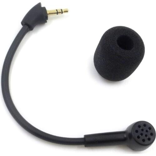 Headphone 3.5mm Detachable Boom Mic with Noise Canceling Foam Cover for Hyper X Cloud Mix