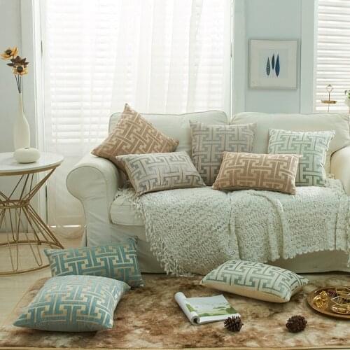 New Chenille Cushion Cover Simple Geometric Pillowcase Multicolor More Size Household Cushion Cover Home Decor Sofa Pillow Case