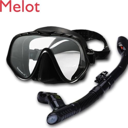 2021 New Diving Mask Scuba Diving Snorkeling Swimming Professional Submersible Equipment Glasses Integrated Large Frame Gift