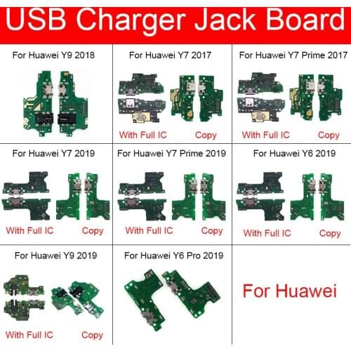 Charging USB Jack Port Board Flex Cable For Huawei Y6 Y7 Y9 Pro Prime 2017 2018 2019 USB Charger Dock Connector Board Repair