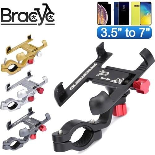 Bicycle Phone Rack Universal Aluminum Alloy MTB Bike Moblie Cell Phone Holder Stand Motorcycle Handlebar Mount Non-Slip Clip