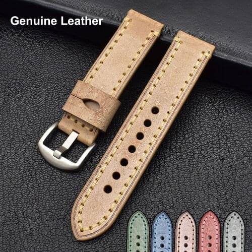 Genuine Leather Watchbands for Realme Watch S Pro 2 Gear S3 22mm Watch Strap for Huawei GT 2 2e gs Pro Honor Amazfit Bracelet