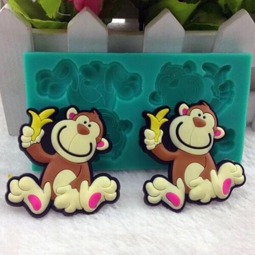 Banana Monkey Silicone soap Mould chocolate mold Fondant cake Decorating Tools Baking gateau cupcake toppers patisserie