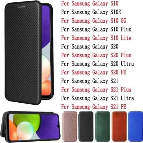 Sunjolly For Samsung Galaxy S10 S10E S10 5G S10 Plus Lite S20 S21 Plus Ultra FE Case Cover coque Leather Flip Card Wallet Stand