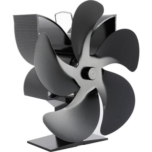 Thermal Power Fireplace Heater Five Blades Fireplace Heating Fan Efficient Air Heater Low Noise Fan Environmental Safety Simple