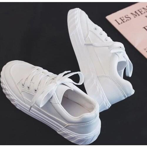 Womens Leather Sneakers Shoes Spring And Autumn Soft Soled Board Shoes Tennis Shoes Platform Women Vulcanized Platform Shoeses
