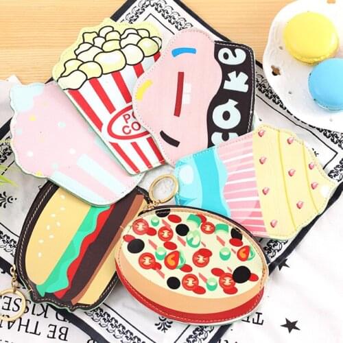 Women Cartoon Coin Purses Holders And Handbags Cute Icecream Bottle Leather Pouch Kawaii Children Wallet Small Keys Bag